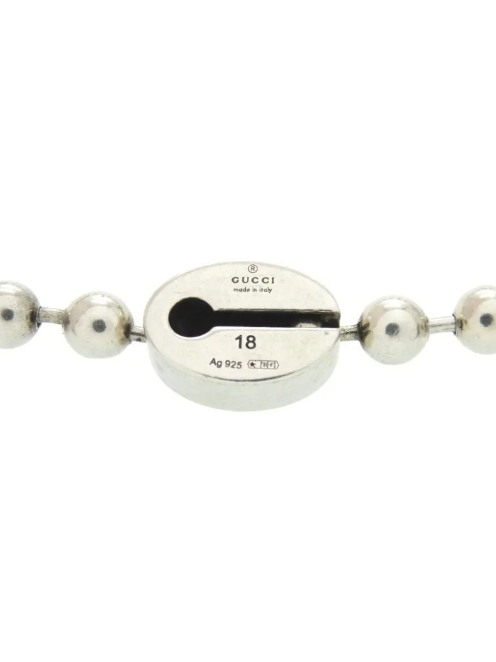 Gucci Ball Chain Bracelet Interlocking 925 Sterling Silver Blue